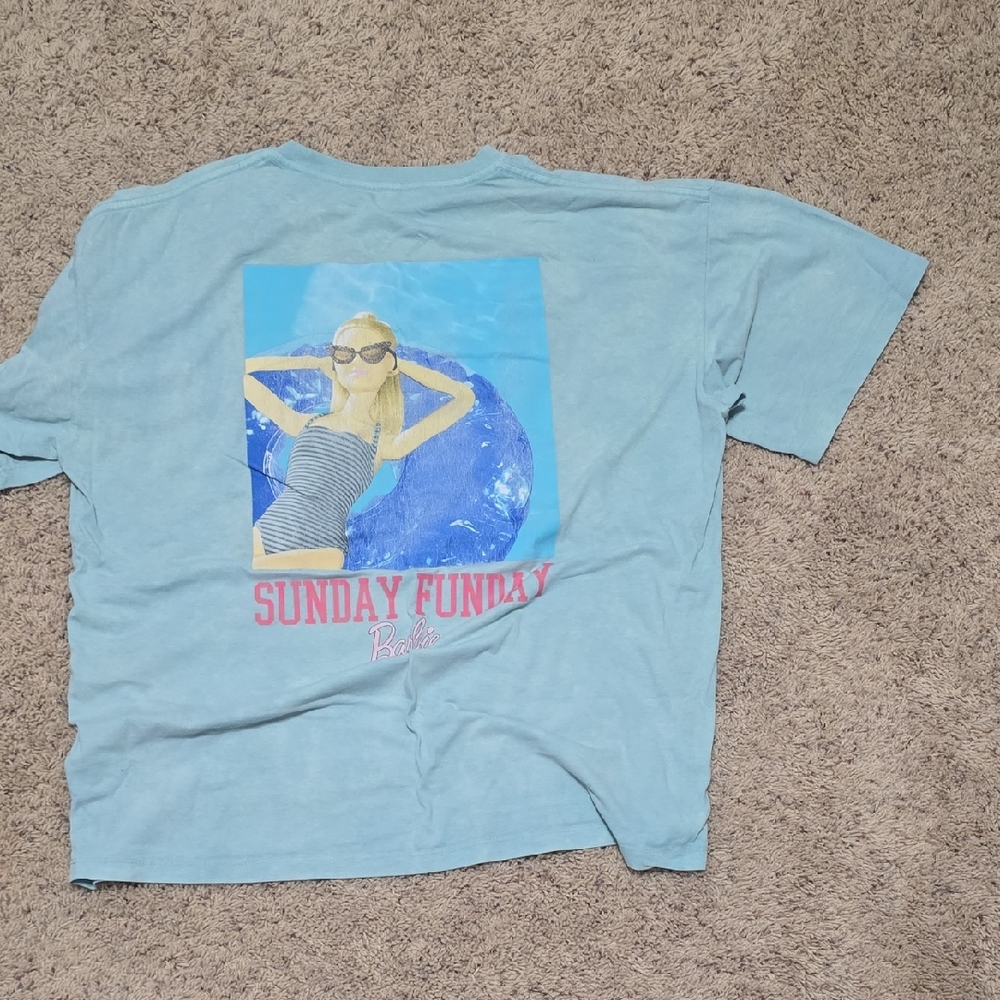 Blue Graphic T-Shirt with Sunday Funday Print